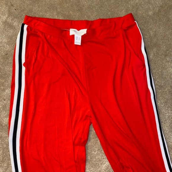 Red Stripped Joggers with Slits - Picture 2 of 4